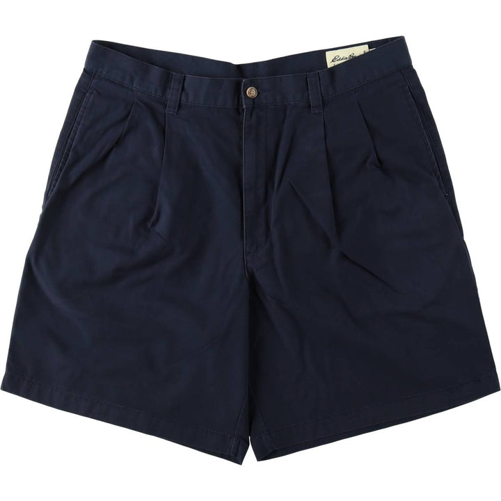 Eddie Bauer POLO by Ralph Lauren Two-Pleat Chino Shorts, Men's W36 (approx.) cotton navy blue type Vintage Second Hand