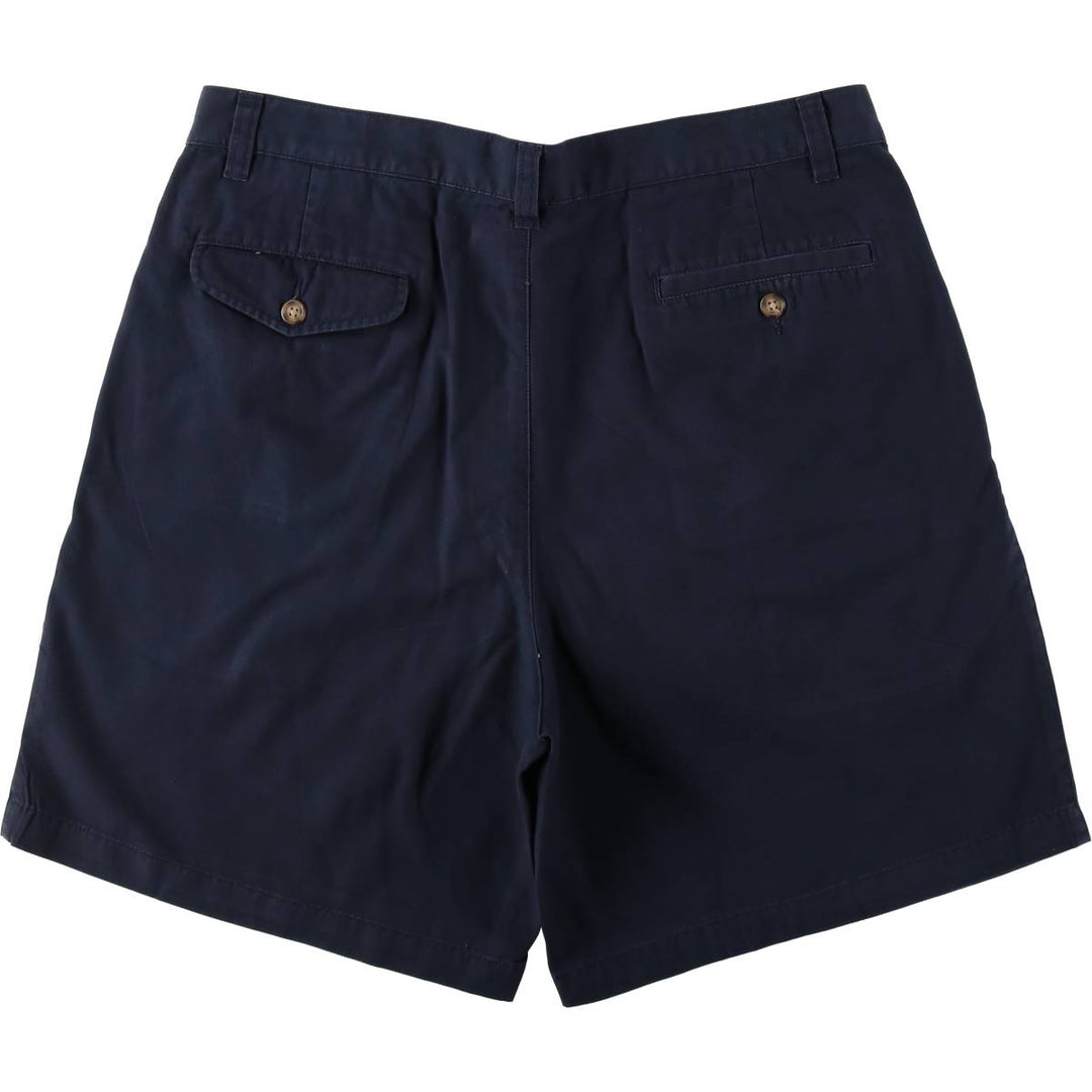 Eddie Bauer POLO by Ralph Lauren Two-Pleat Chino Shorts, Men's W36 (approx.) cotton navy blue type Vintage Second Hand