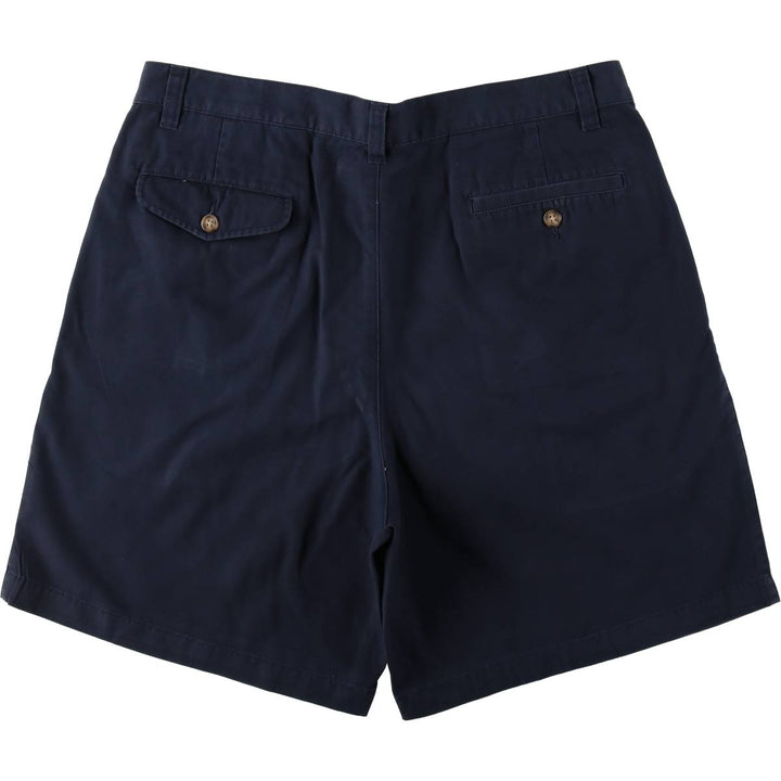 Eddie Bauer POLO by Ralph Lauren Two-Pleat Chino Shorts, Men's W36 (approx.) cotton navy blue type Vintage Second Hand