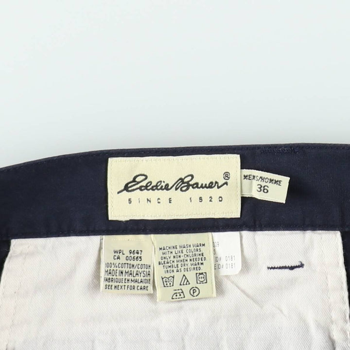 Eddie Bauer POLO by Ralph Lauren Two-Pleat Chino Shorts, Men's W36 (approx.) cotton navy blue type Vintage Second Hand