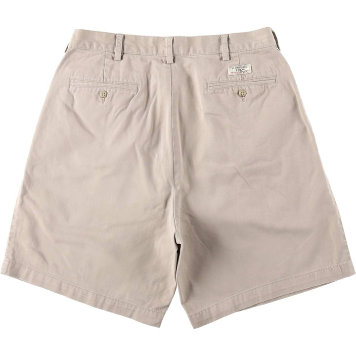 Ralph Lauren POLO by Ralph Lauren TYLER SHORT Two-pleat chino shorts, short pants, men's size W34 cotton Beige type Vintage Second Hand