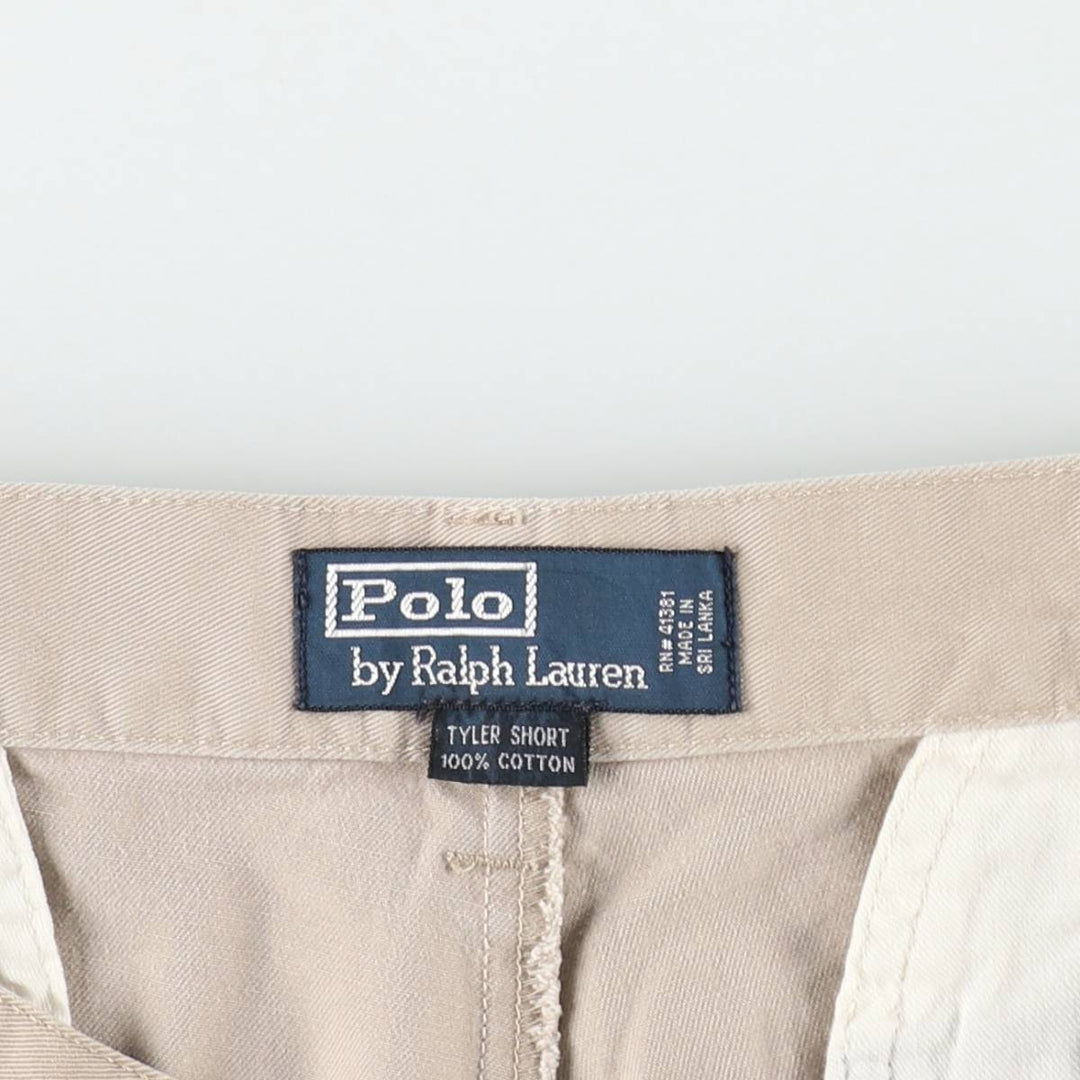 Ralph Lauren POLO by Ralph Lauren TYLER SHORT Two-pleat chino shorts, short pants, men's size W34 cotton Beige type Vintage Second Hand