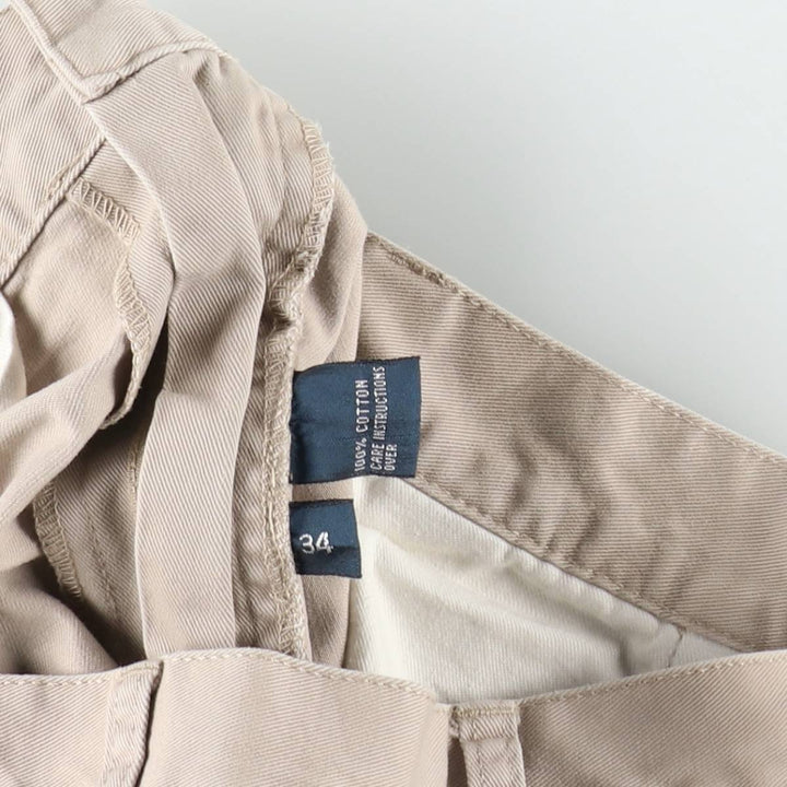 Ralph Lauren POLO by Ralph Lauren TYLER SHORT Two-pleat chino shorts, short pants, men's size W34 cotton Beige type Vintage Second Hand