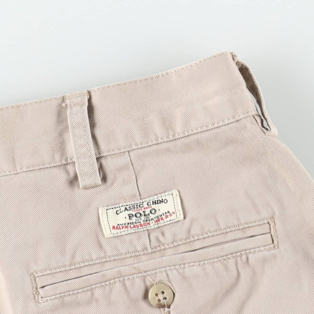 Ralph Lauren POLO by Ralph Lauren TYLER SHORT Two-pleat chino shorts, short pants, men's size W34 cotton Beige type Vintage Second Hand