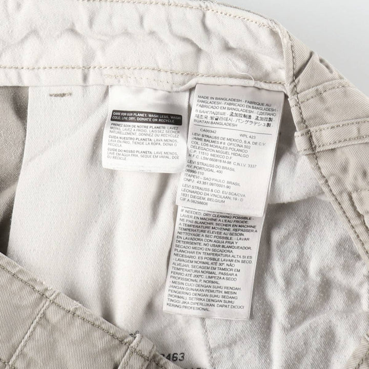 Levi's 12463-0022 Cargo Shorts, Made in Bangladesh, Men's Size W36 (approx.) cotton Beige type Vintage Second Hand
