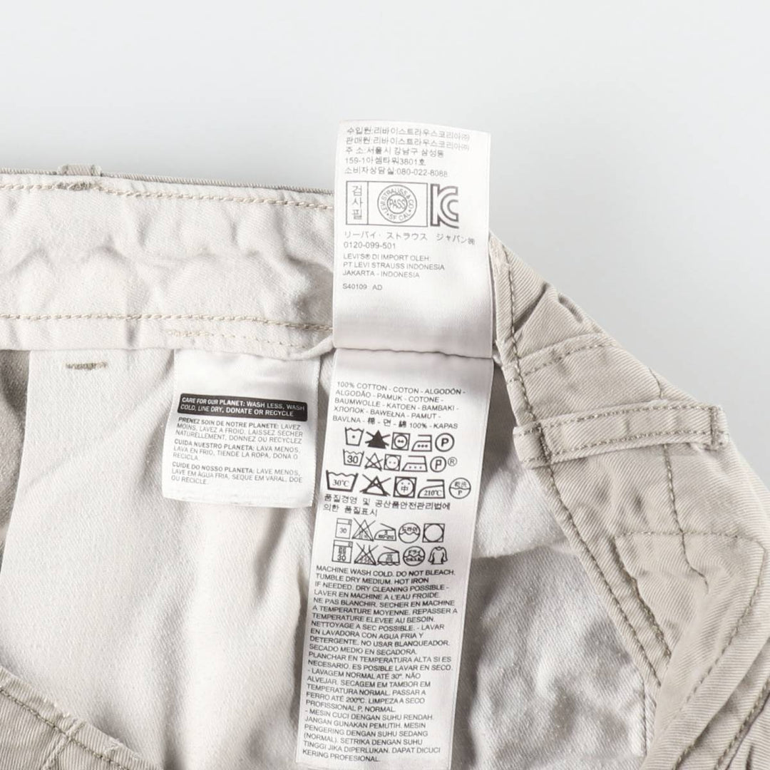 Levi's 12463-0022 Cargo Shorts, Made in Bangladesh, Men's Size W36 (approx.) cotton Beige type Vintage Second Hand