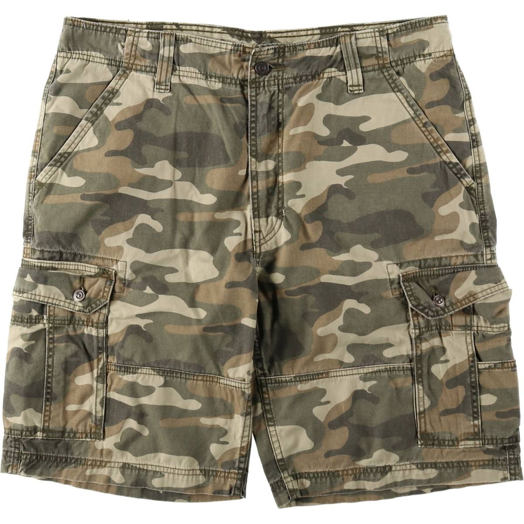 Levi's Camouflage Pattern Woodland Camo Cargo Shorts (Men's W39 equivalent) cotton Khaki type Vintage Second Hand