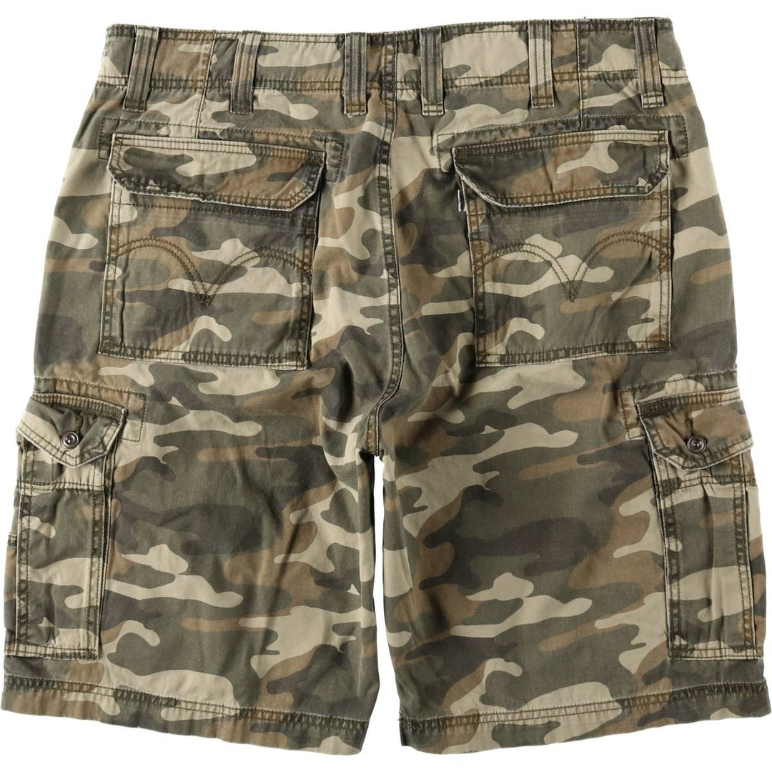 Levi's Camouflage Pattern Woodland Camo Cargo Shorts (Men's W39 equivalent) cotton Khaki type Vintage Second Hand