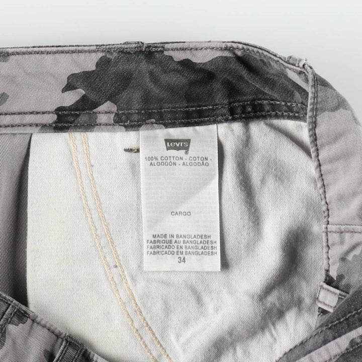 Levi's Camouflage Pattern City Camo Cargo Shorts, Men's Size W37 (approx.) cotton gray type Vintage Second Hand