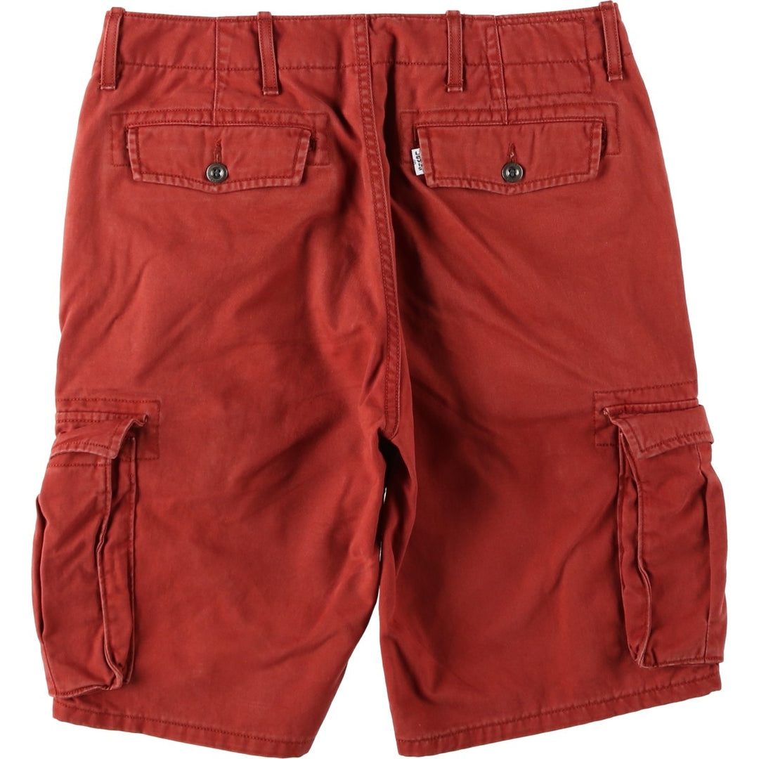 Levi's cargo shorts, men's size W32 (approx.) cotton red type reddish brown Vintage Second Hand