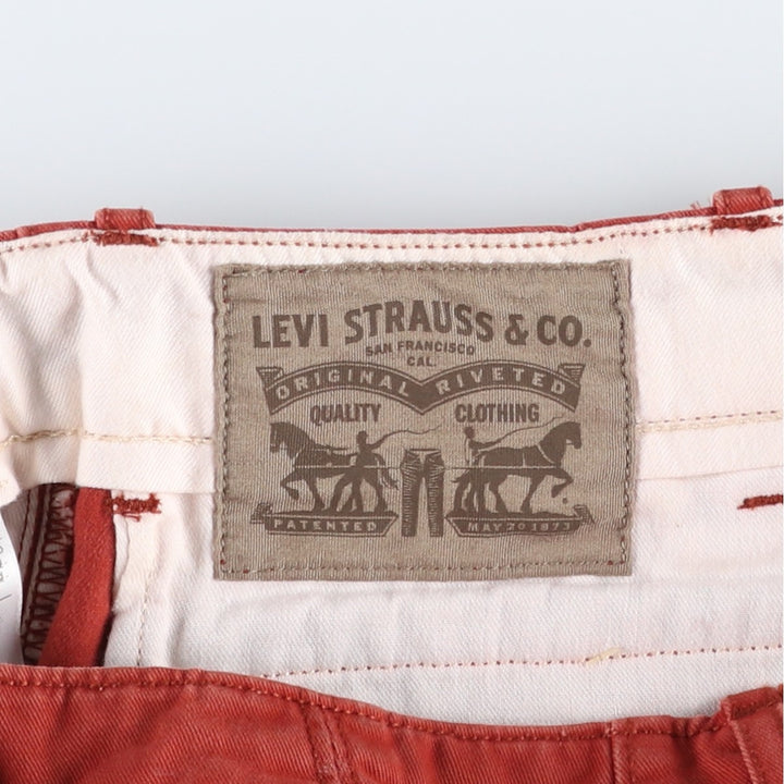 Levi's cargo shorts, men's size W32 (approx.) cotton red type reddish brown Vintage Second Hand
