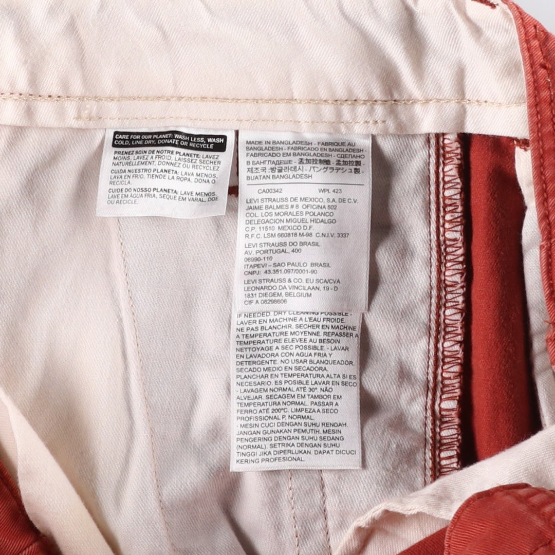 Levi's cargo shorts, men's size W32 (approx.) cotton red type reddish brown Vintage Second Hand
