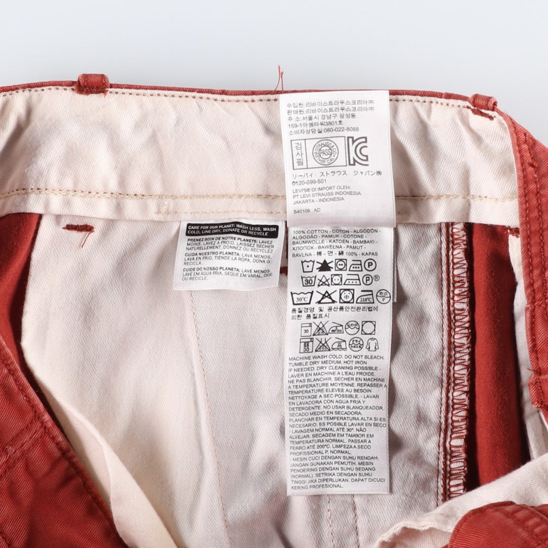Levi's cargo shorts, men's size W32 (approx.) cotton red type reddish brown Vintage Second Hand