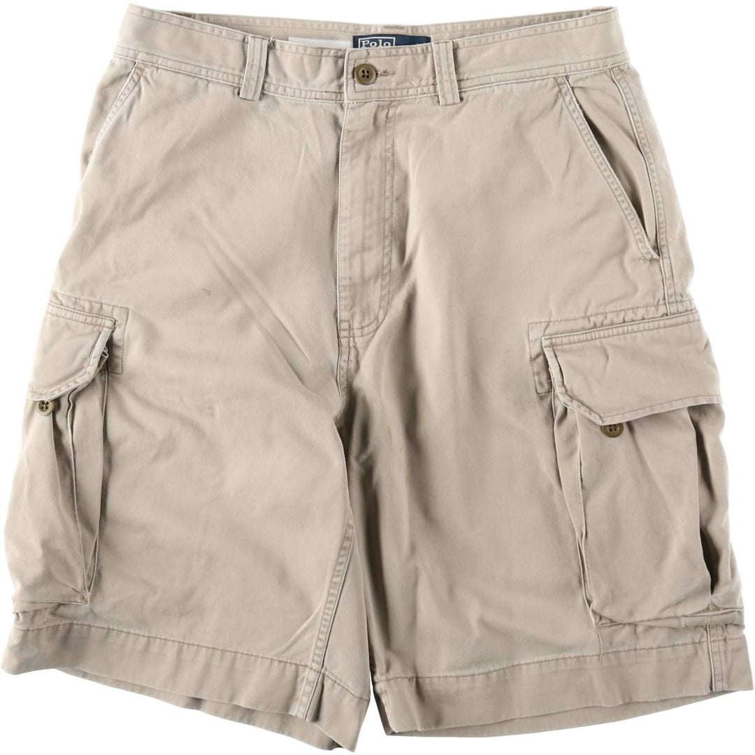 Ralph Lauren POLO by Ralph Lauren cargo shorts, half pants, men's size w33 cotton Beige type Vintage Second Hand