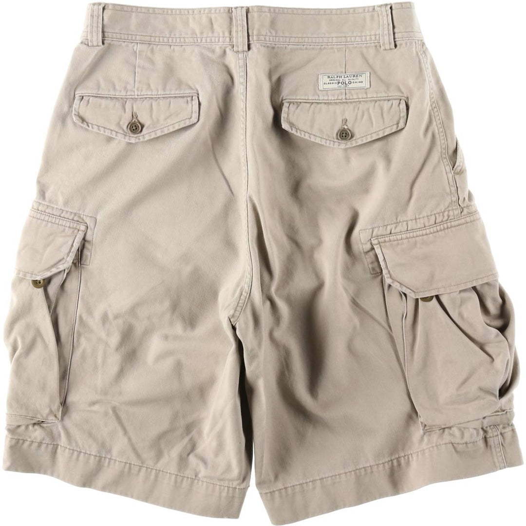 Ralph Lauren POLO by Ralph Lauren cargo shorts, half pants, men's size w33 cotton Beige type Vintage Second Hand