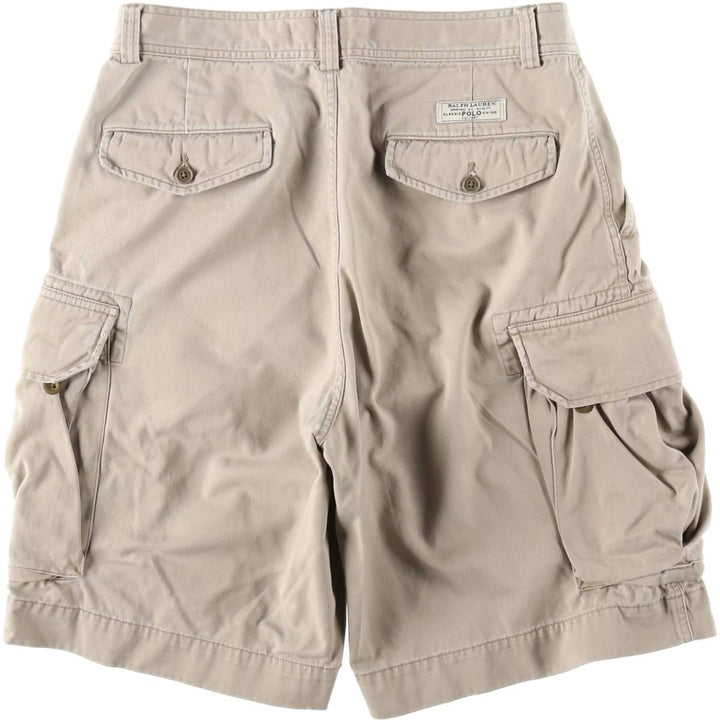 Ralph Lauren POLO by Ralph Lauren cargo shorts, half pants, men's size w33 cotton Beige type Vintage Second Hand