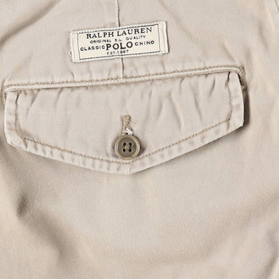 Ralph Lauren POLO by Ralph Lauren cargo shorts, half pants, men's size w33 cotton Beige type Vintage Second Hand