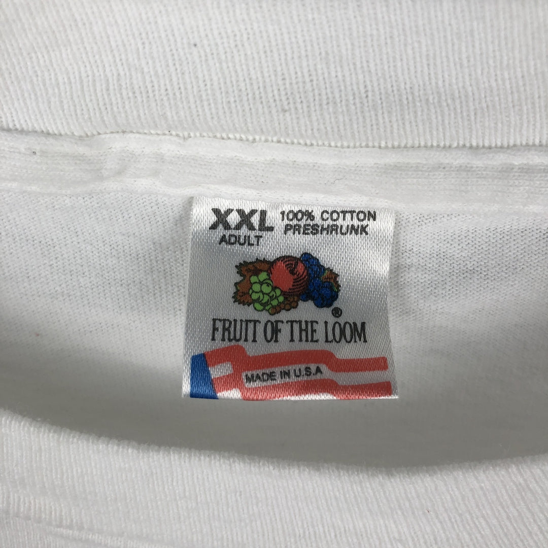 90'S Fruit of the Loom printed T-shirt, made in the USA, men's XXL, vintage cotton white type Vintage Second Hand