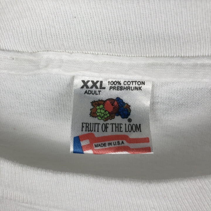 90'S Fruit of the Loom printed T-shirt, made in the USA, men's XXL, vintage cotton white type Vintage Second Hand