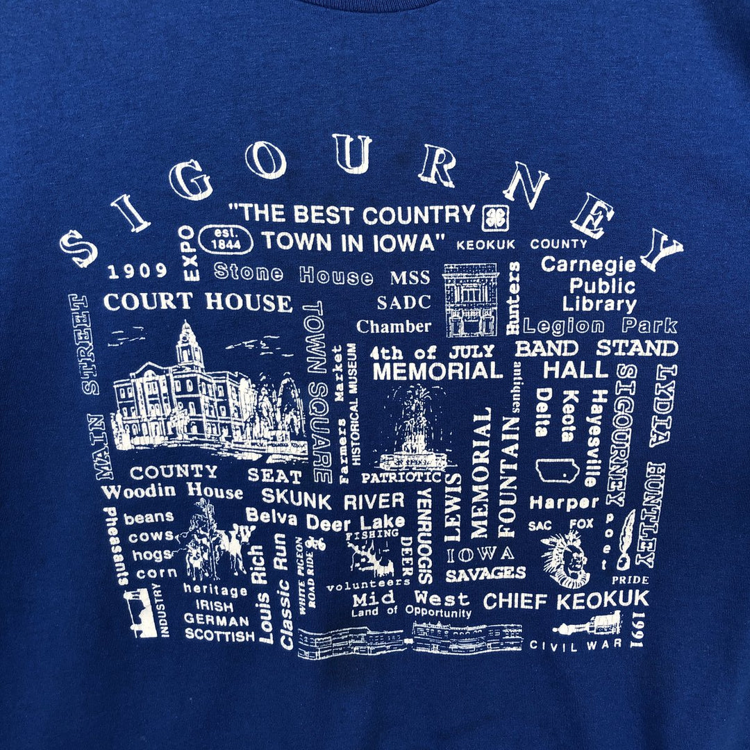 1980'S Hanes Fifty-Fifty Blue Tag Souvenir T-Shirt, Made in USA, Men's XL equivalent, Vintage cotton blue type Vintage Second Hand