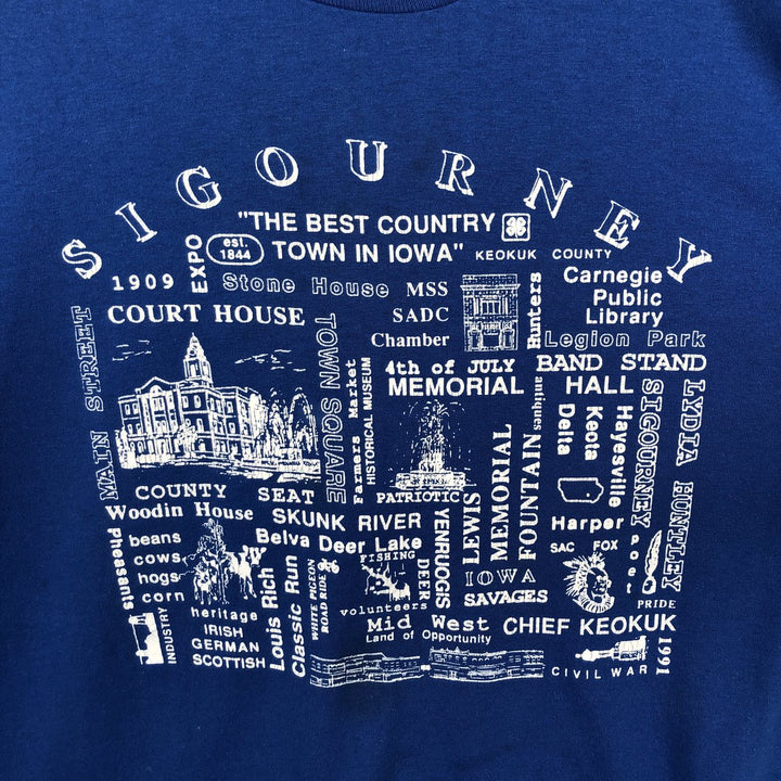 1980'S Hanes Fifty-Fifty Blue Tag Souvenir T-Shirt, Made in USA, Men's XL equivalent, Vintage cotton blue type Vintage Second Hand