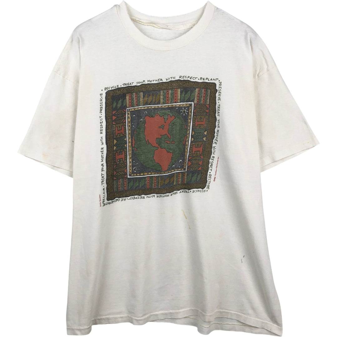 90'S Vintage Printed T-Shirt, Men's XL unclear white type Vintage Second Hand