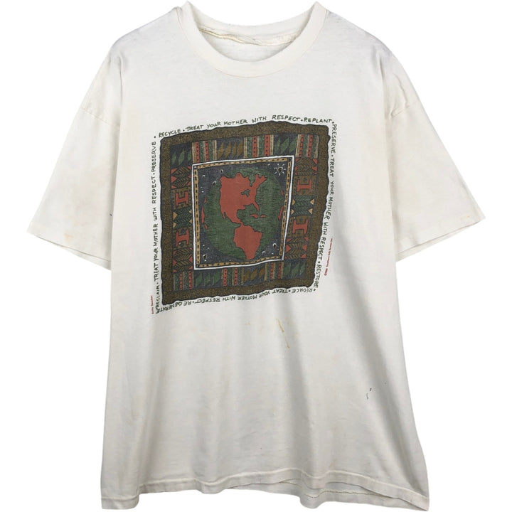 90'S Vintage Printed T-Shirt, Men's XL unclear white type Vintage Second Hand