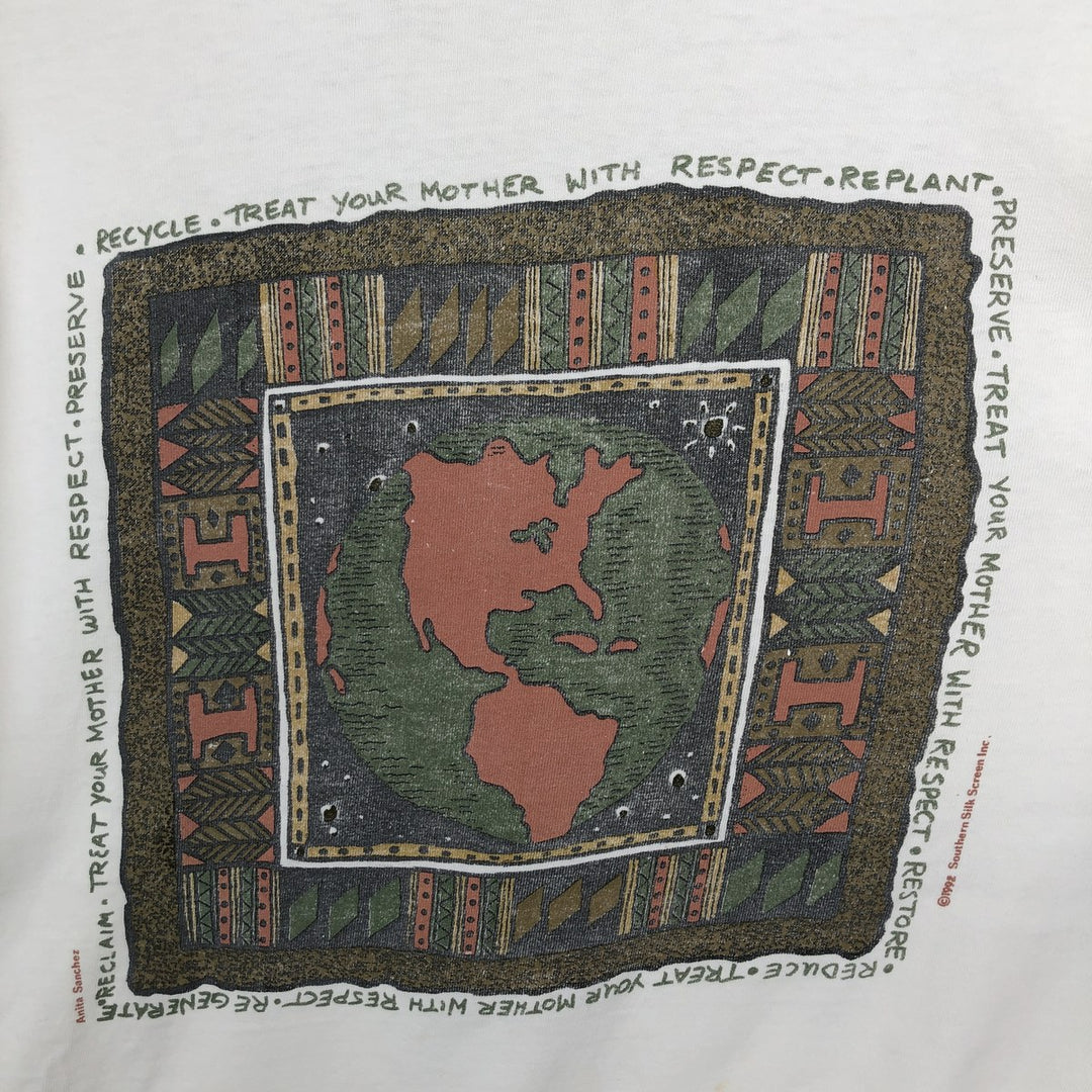 90'S Vintage Printed T-Shirt, Men's XL unclear white type Vintage Second Hand