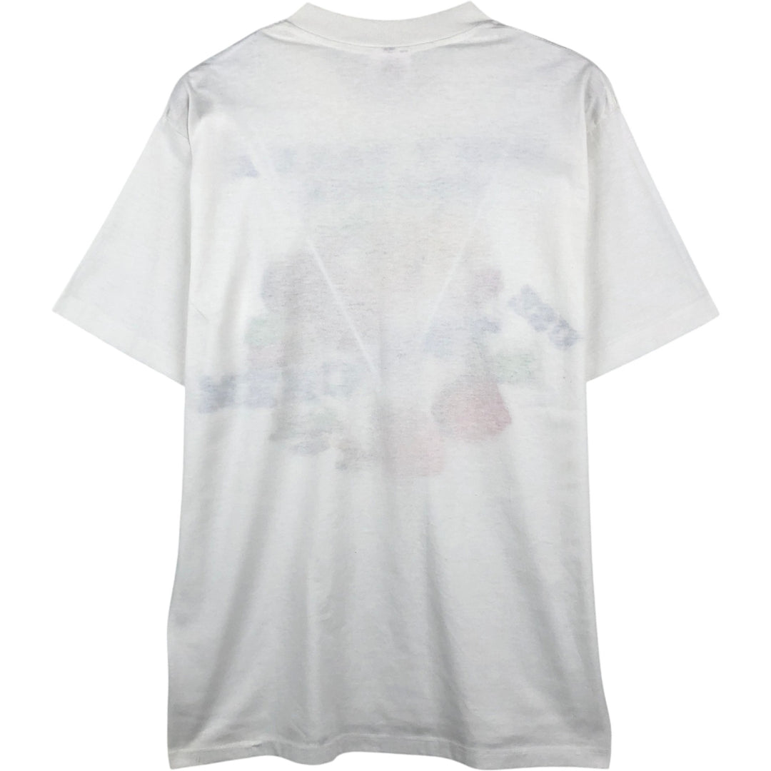 90'S SUNBELT Paint Print T-Shirt, Made in USA, Men's Size L (Equivalent), Vintage cotton white type Vintage Second Hand