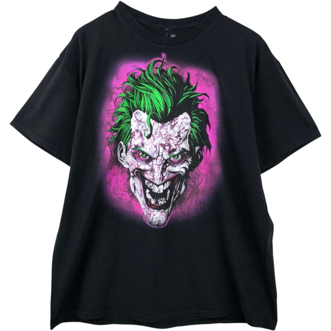 Six Flags BATMAN Joker Character Print T-Shirt (Men's XL equivalent) cotton black type Vintage Second Hand