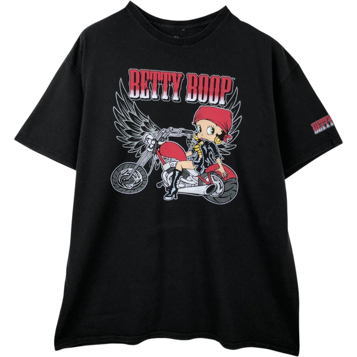 BETTY BOOP character print T-shirt, men's size XL. cotton black type Vintage Second Hand