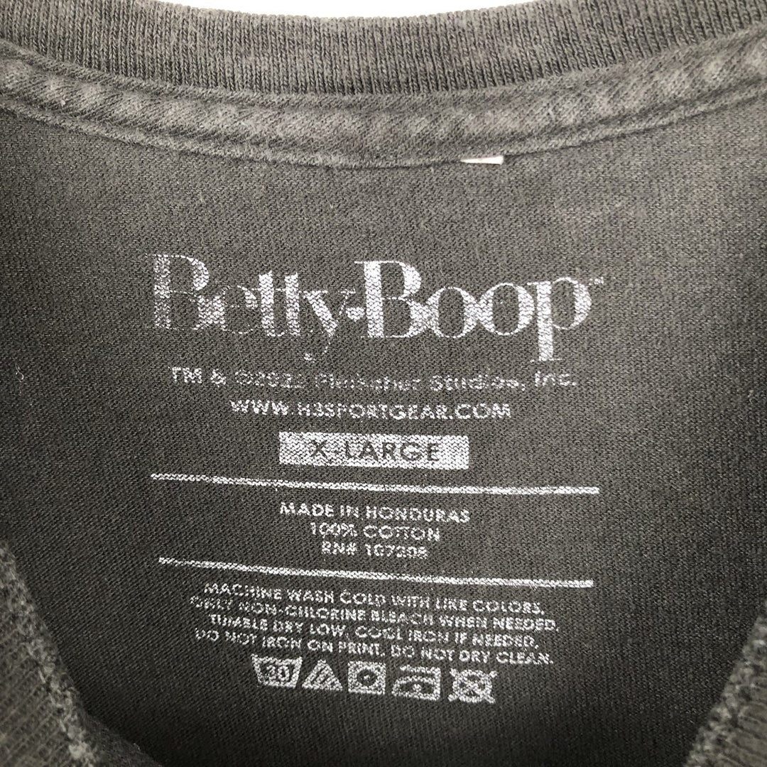BETTY BOOP character print T-shirt, men's size XL. cotton black type Vintage Second Hand