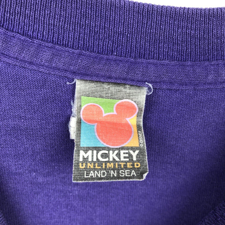 Mickey Unlimited MICKEY MOUSE Mickey Mouse Character Print T-Shirt (Men's Size L) cotton purple type Vintage Second Hand