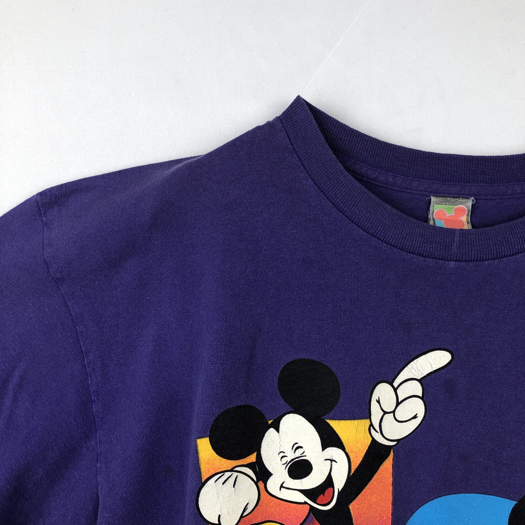Mickey Unlimited MICKEY MOUSE Mickey Mouse Character Print T-Shirt (Men's Size L) cotton purple type Vintage Second Hand