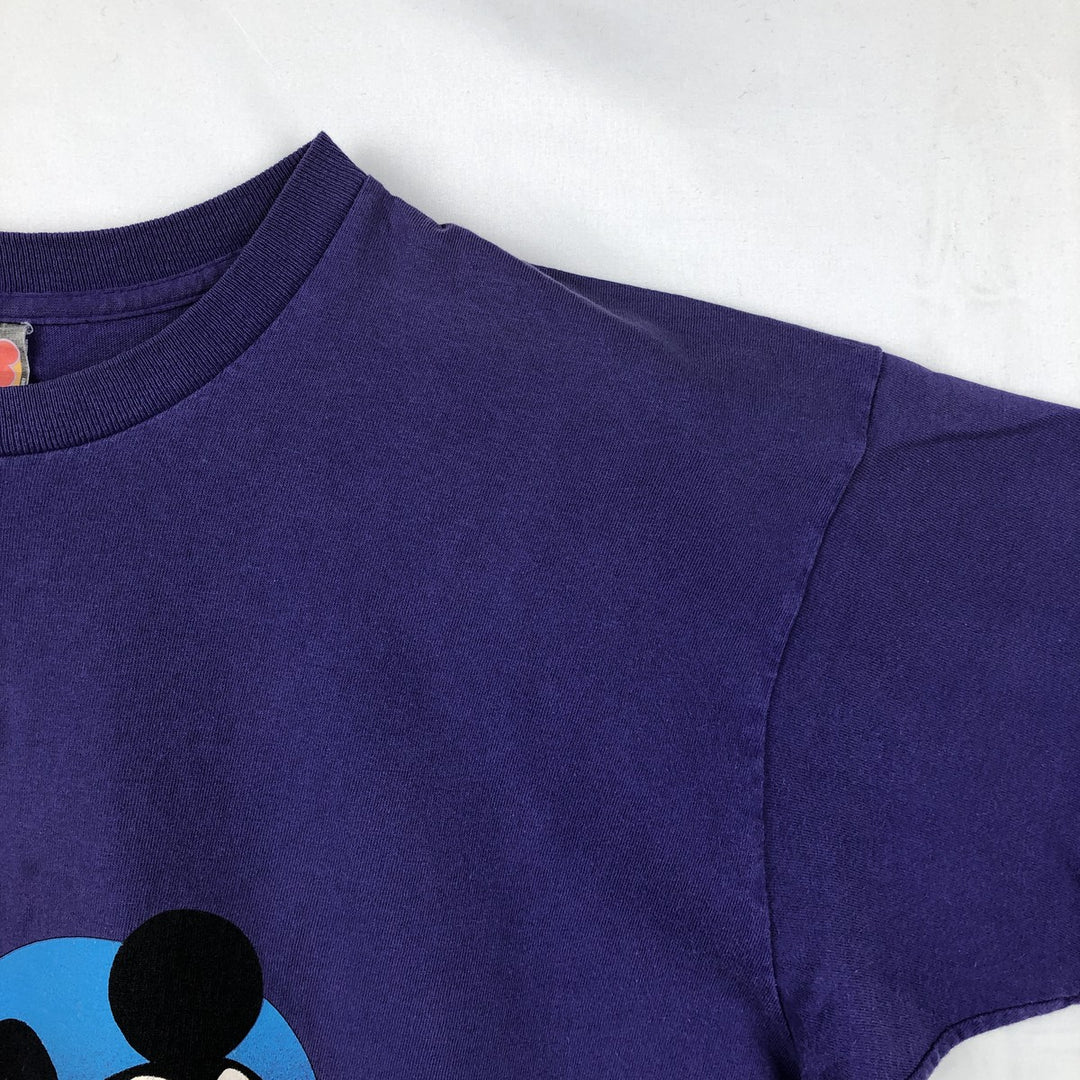 Mickey Unlimited MICKEY MOUSE Mickey Mouse Character Print T-Shirt (Men's Size L) cotton purple type Vintage Second Hand
