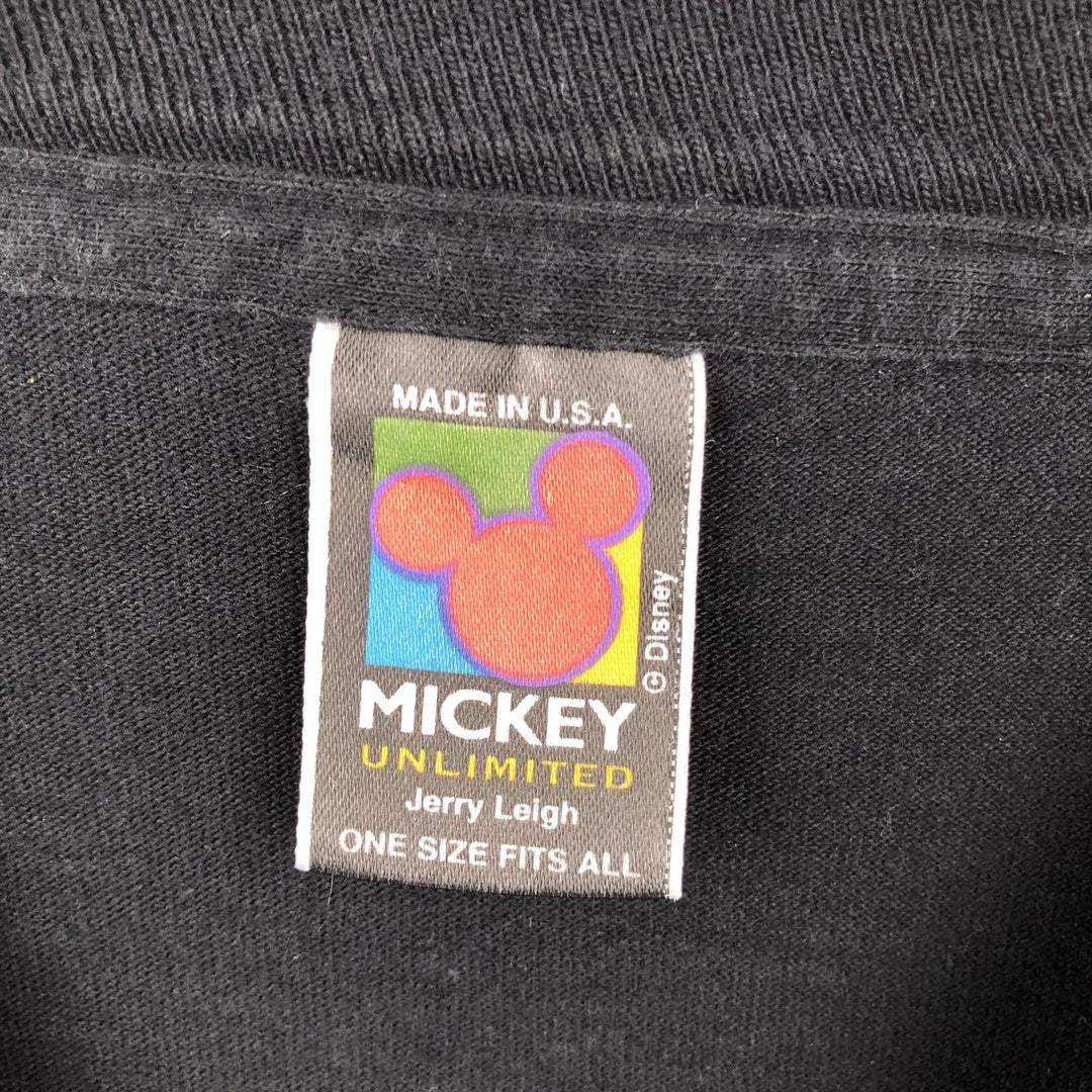 90'S Mickey Unlimited MICKEY MOUSE Character Print T-Shirt, Made in USA, Men's XL equivalent, Vintage cotton black type Vintage Second Hand