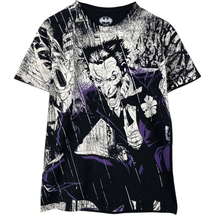 BATMAN Joker Large Print Character T-Shirt (Men's Size M) cotton black type Vintage Second Hand