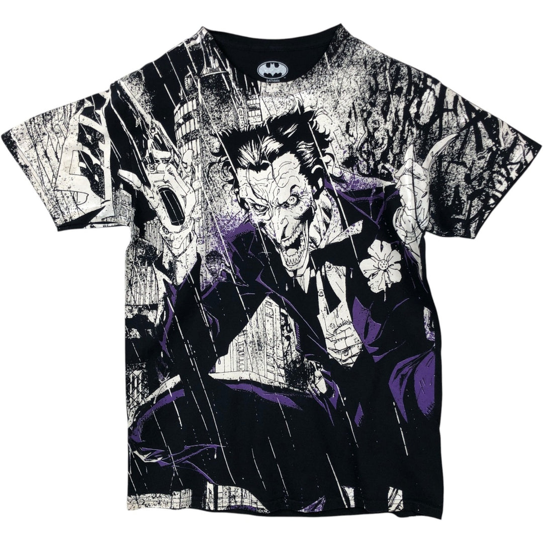 BATMAN Joker Large Print Character T-Shirt (Men's Size M) cotton black type Vintage Second Hand