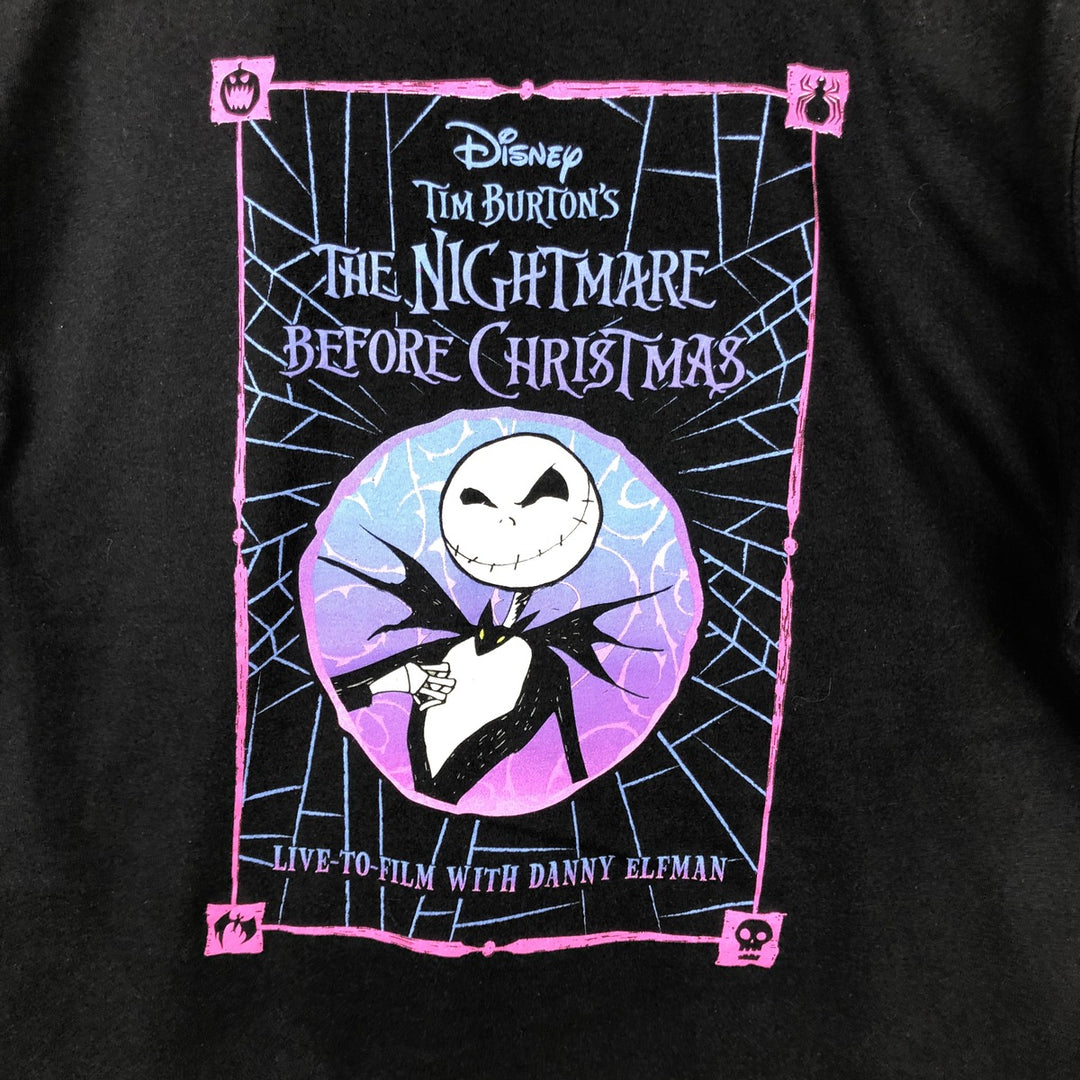 Gildan THE NIGHTMARE BEFORE CHRISTMAS Character Print T-Shirt (Men's Size L) cotton black type Vintage Second Hand