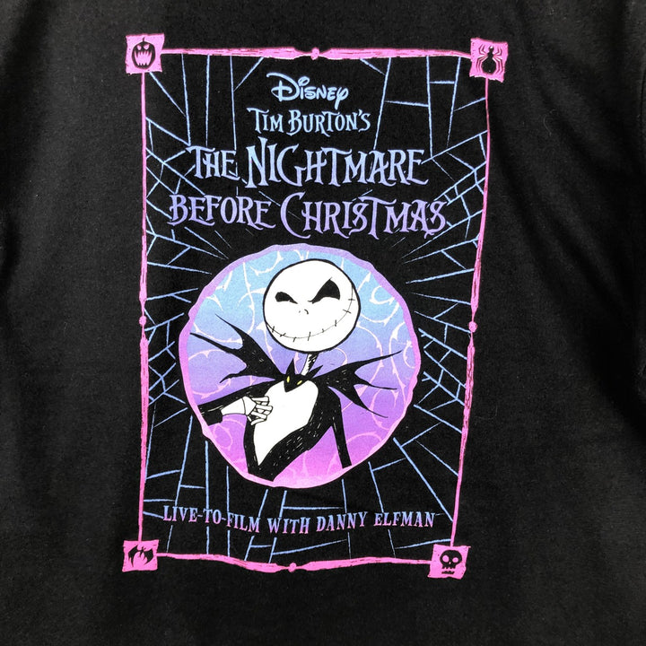 Gildan THE NIGHTMARE BEFORE CHRISTMAS Character Print T-Shirt (Men's Size L) cotton black type Vintage Second Hand