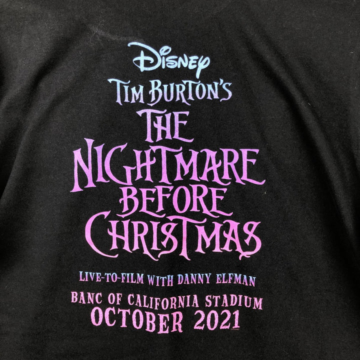 Gildan THE NIGHTMARE BEFORE CHRISTMAS Character Print T-Shirt (Men's Size L) cotton black type Vintage Second Hand