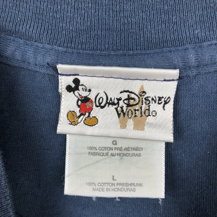 90'S Walt Disney World Goofy character print T-shirt, men's size L equivalent, vintage. cotton blue type Vintage Second Hand