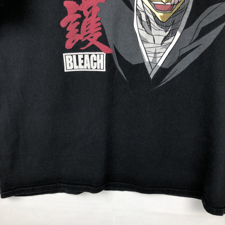 BLEACH anime character print T-shirt, men's size XL unclear black type Vintage Second Hand