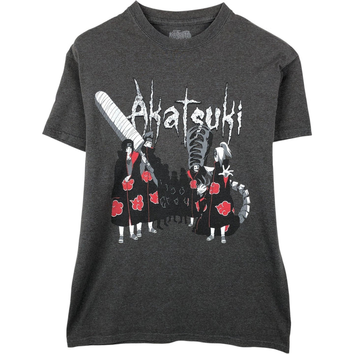 NARUTO SHIPPUDEN Akatsuki Anime Character Print T-Shirt (Men's Size M) cotton Charcoal Vintage Second Hand