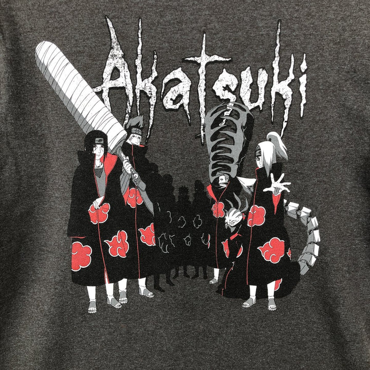 NARUTO SHIPPUDEN Akatsuki Anime Character Print T-Shirt (Men's Size M) cotton Charcoal Vintage Second Hand