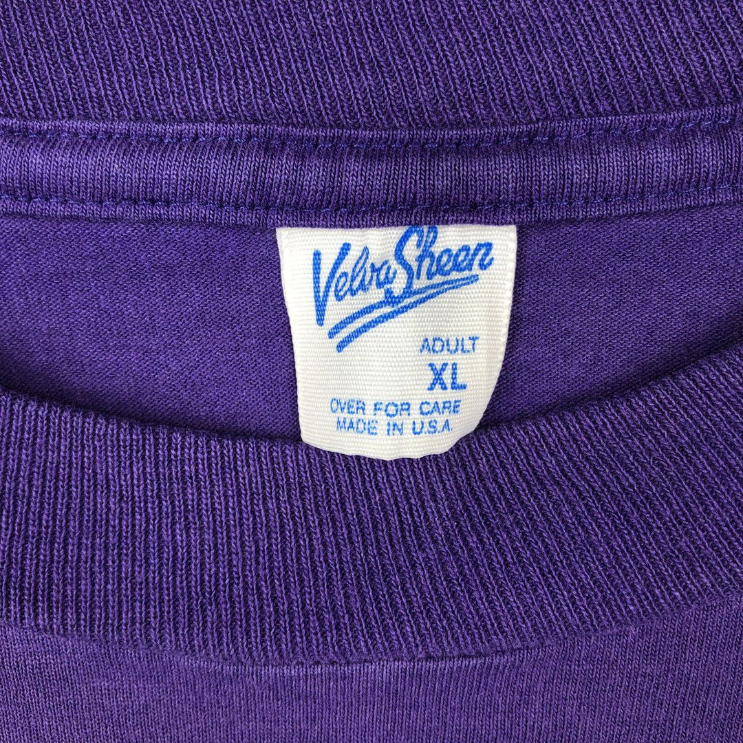 80'S Velva Sheen Mickey Mouse Character Print T-Shirt, Made in USA, Men's XL (approx.) Vintage polyester purple type Vintage Second Hand
