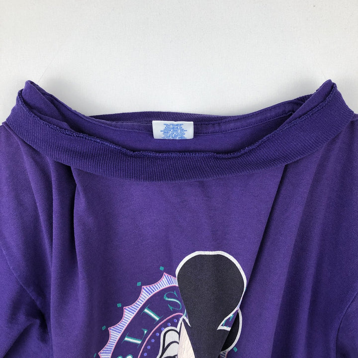 80'S Velva Sheen Mickey Mouse Character Print T-Shirt, Made in USA, Men's XL (approx.) Vintage polyester purple type Vintage Second Hand
