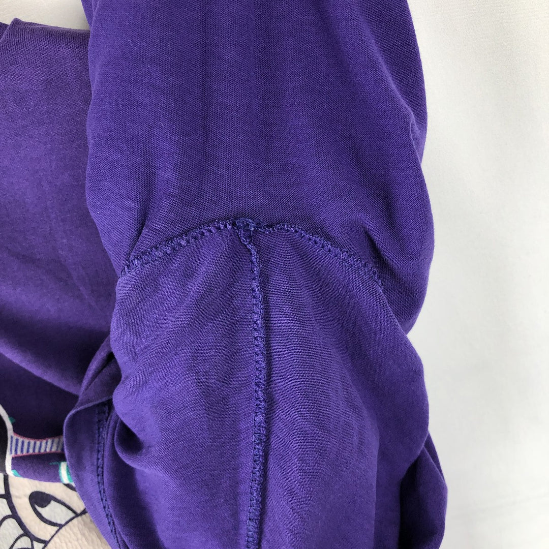 80'S Velva Sheen Mickey Mouse Character Print T-Shirt, Made in USA, Men's XL (approx.) Vintage polyester purple type Vintage Second Hand