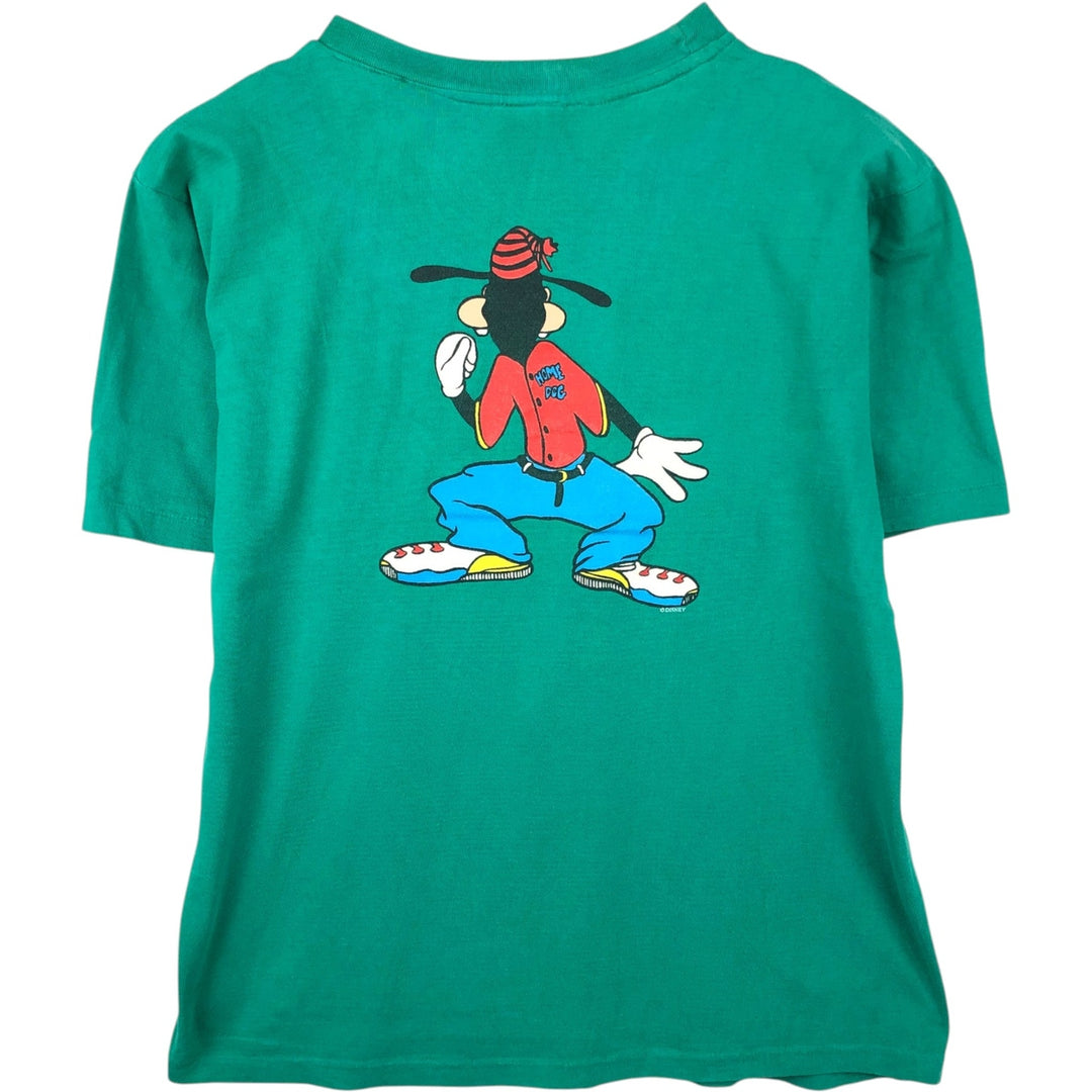 90'S MICKEY UNLIMITED GOOFY character print T-shirt, men's size M equivalent, vintage. cotton green type Vintage Second Hand