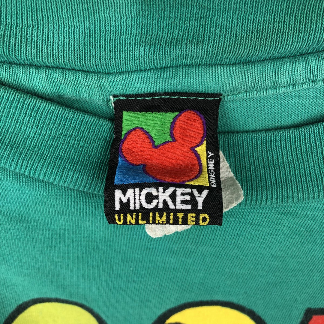 90'S MICKEY UNLIMITED GOOFY character print T-shirt, men's size M equivalent, vintage. cotton green type Vintage Second Hand